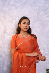 Ruhi Orange Silk Blouse